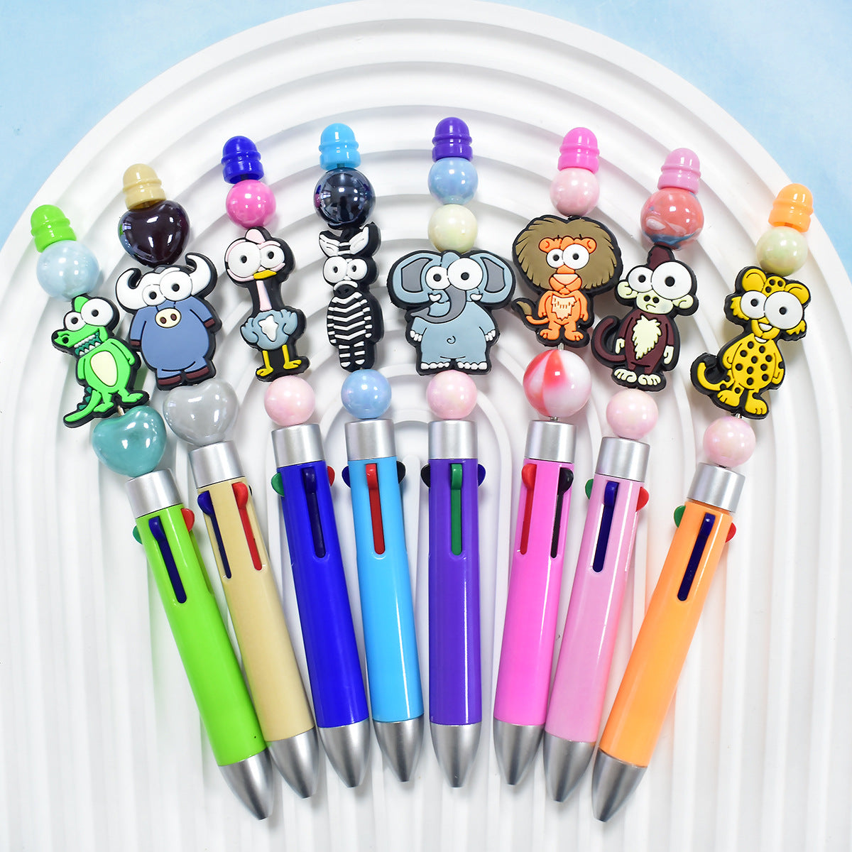 Wholesale  Random  100pcs/pack Cartoon Animal Series PVC Soft Rubber 3D Beads